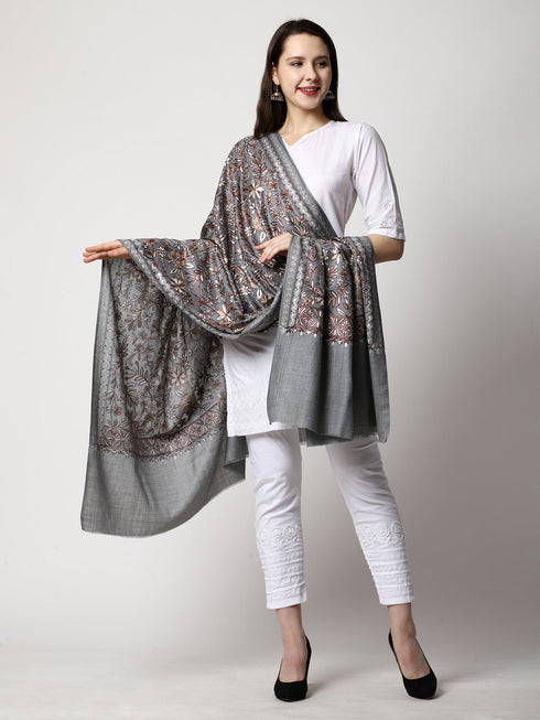 Women's Aari Embroidery Wool Shawl